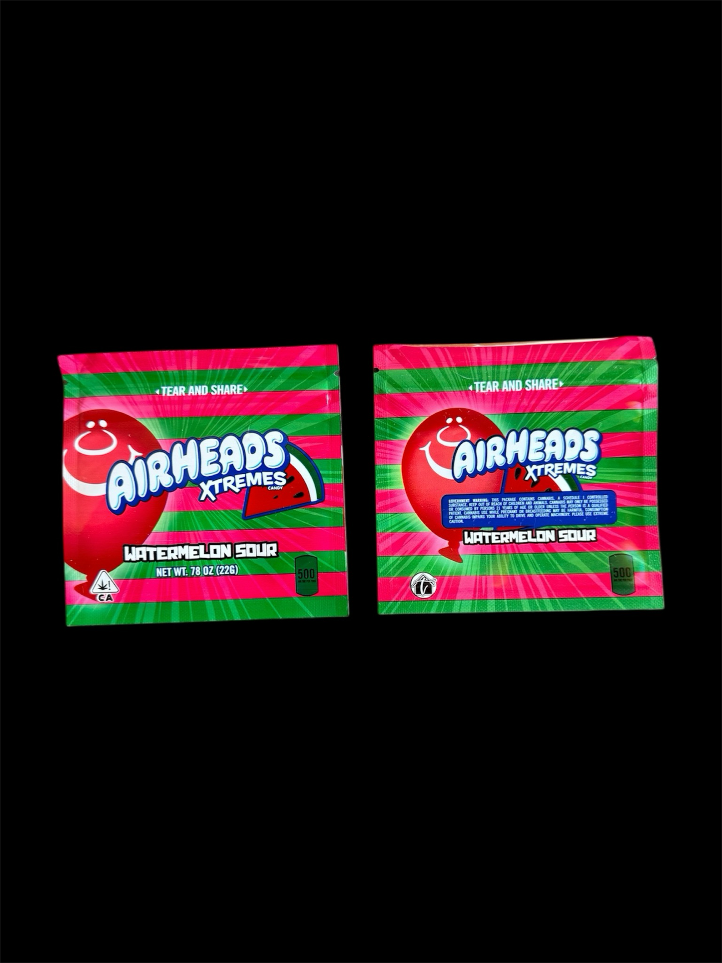 EDIBLE Bags AIRHEADS XTREMES WATERMELON SOUR empty