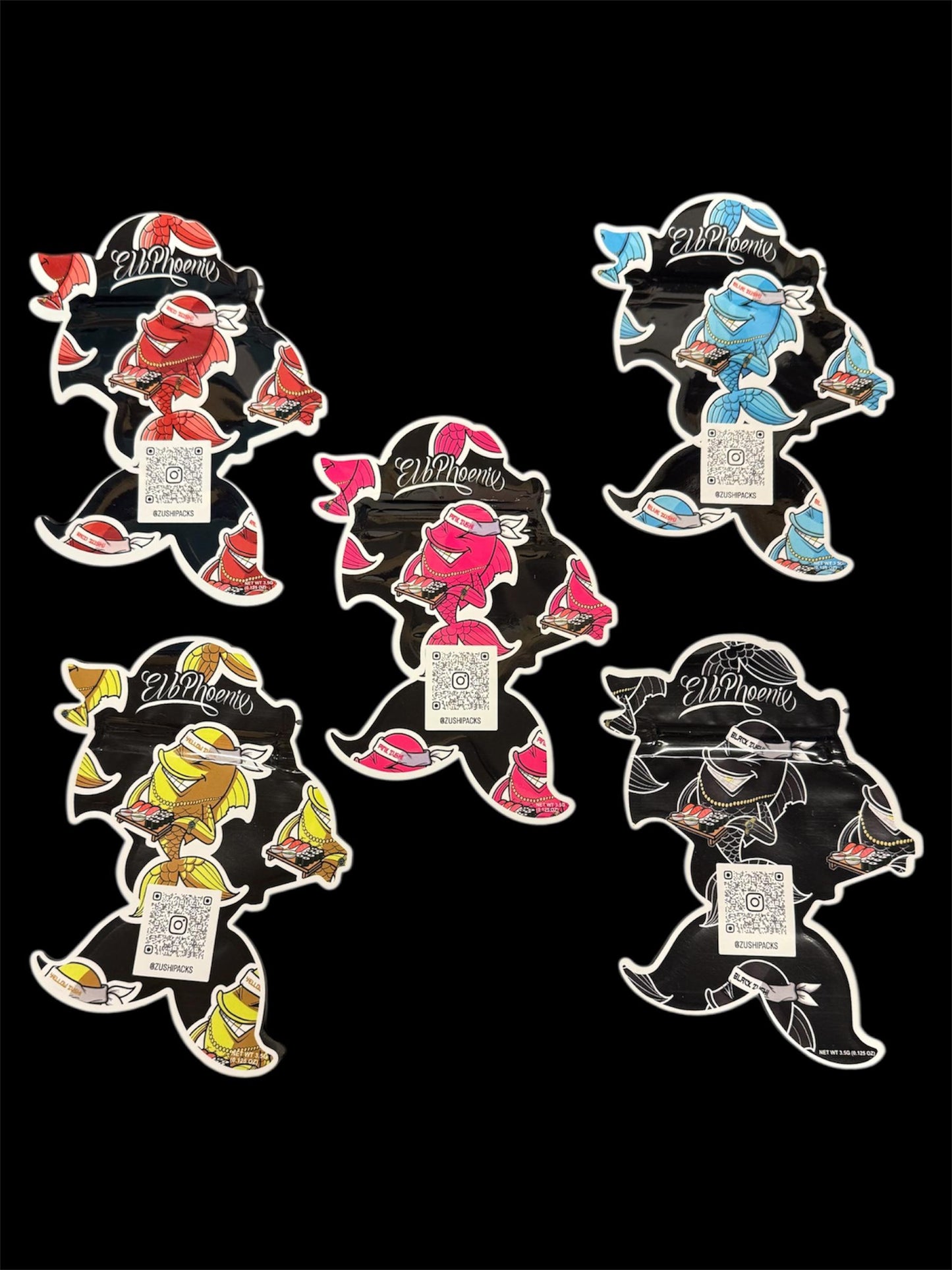 ZUSHIPACKS 3.5g Bags YELLOW ZUSHI empty