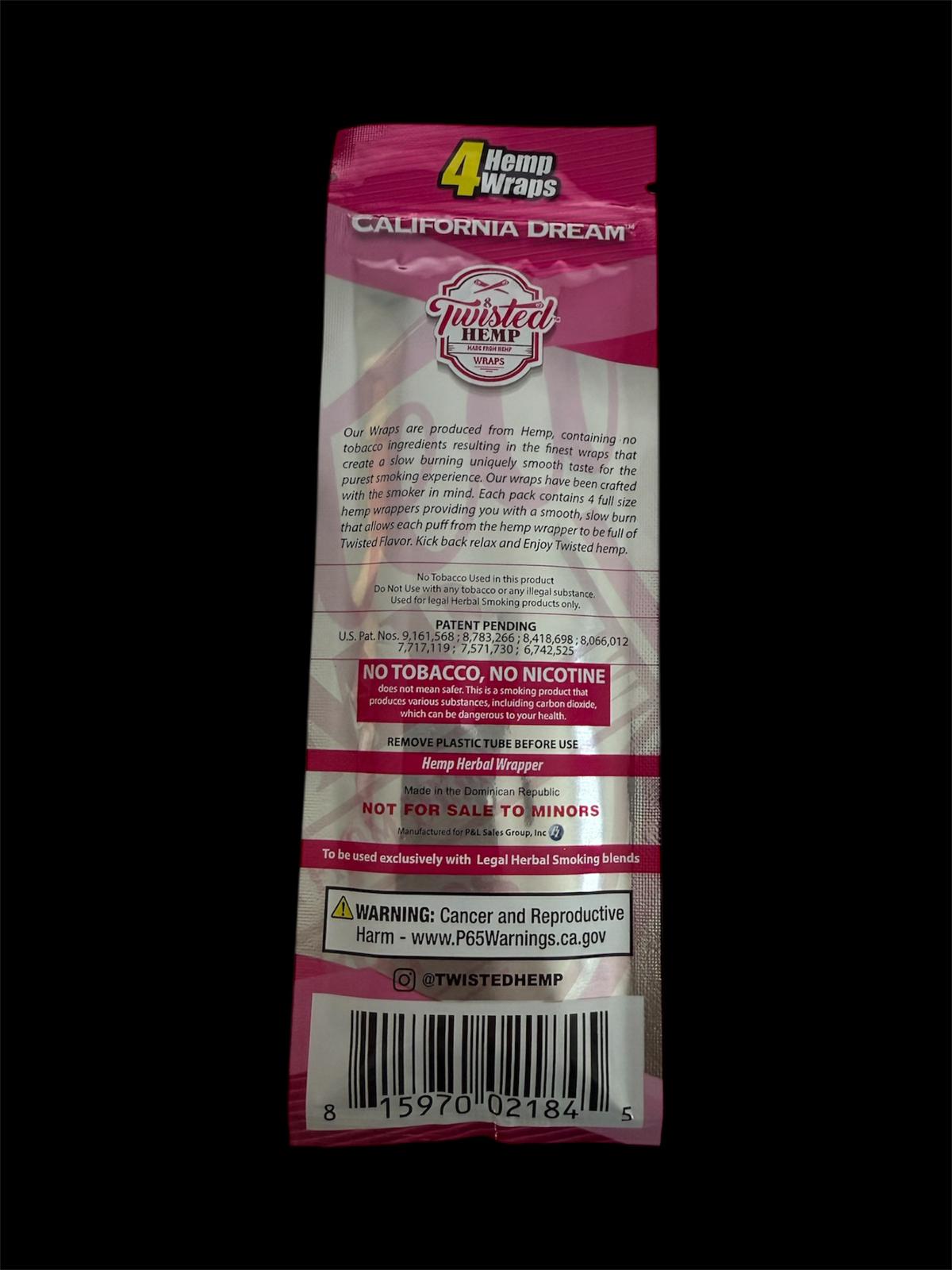 TWISTED HEMP WRAPS LONGPAPERS CALIFORNIA DREAM