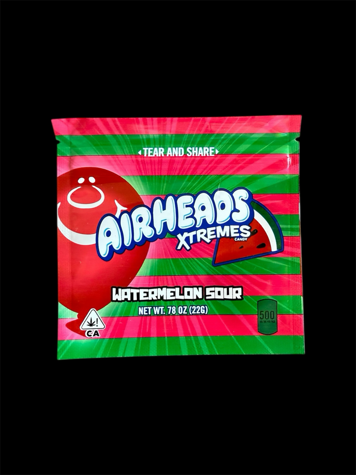 EDIBLE Bags AIRHEADS XTREMES WATERMELON SOUR empty