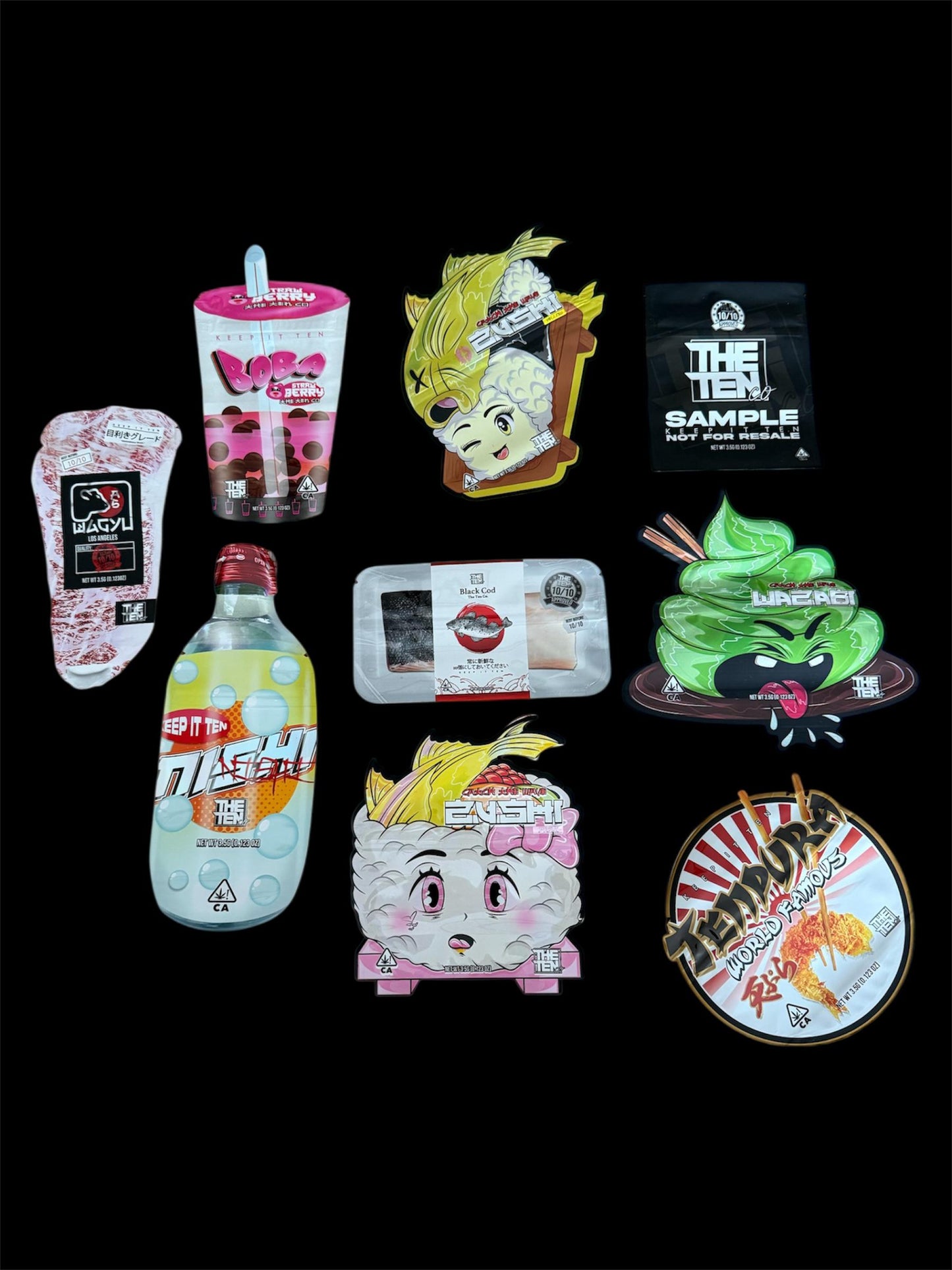 The Ten Co 3.5g Cali Bags MIX BUNDLE leer
